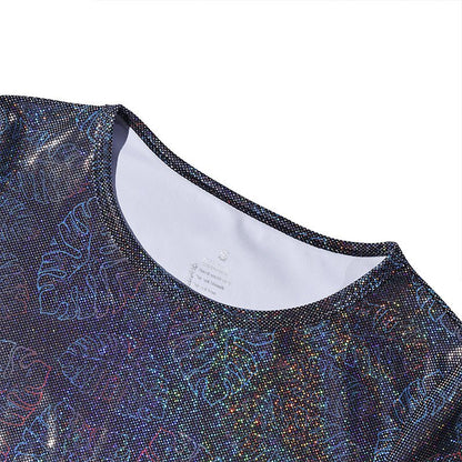 Landofgenie Women Metallic Print Onesie - Black - landofgenie