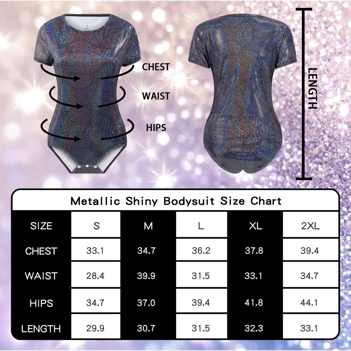 Landofgenie Women Metallic Print Onesie - Black - landofgenie