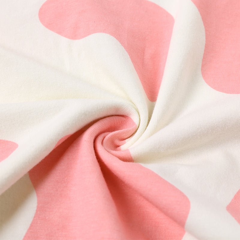 Landofgenie Women Print Onesie Snap Crotch - Pink Cow - landofgenie