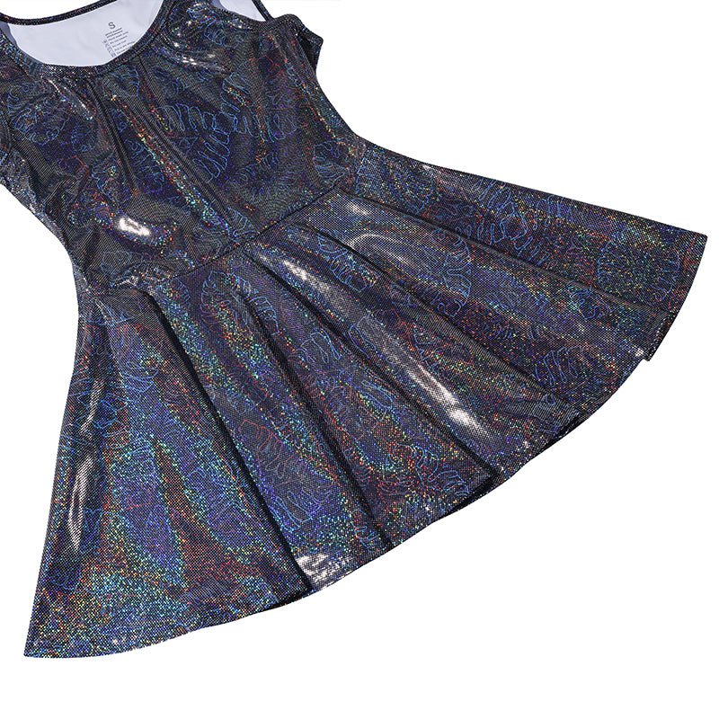 Landofgenie Women's A - Line Skirt Sleeveless Mini Party Dress - Black - landofgenie