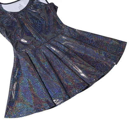 Landofgenie Women's A - Line Skirt Sleeveless Mini Party Dress - Black - landofgenie
