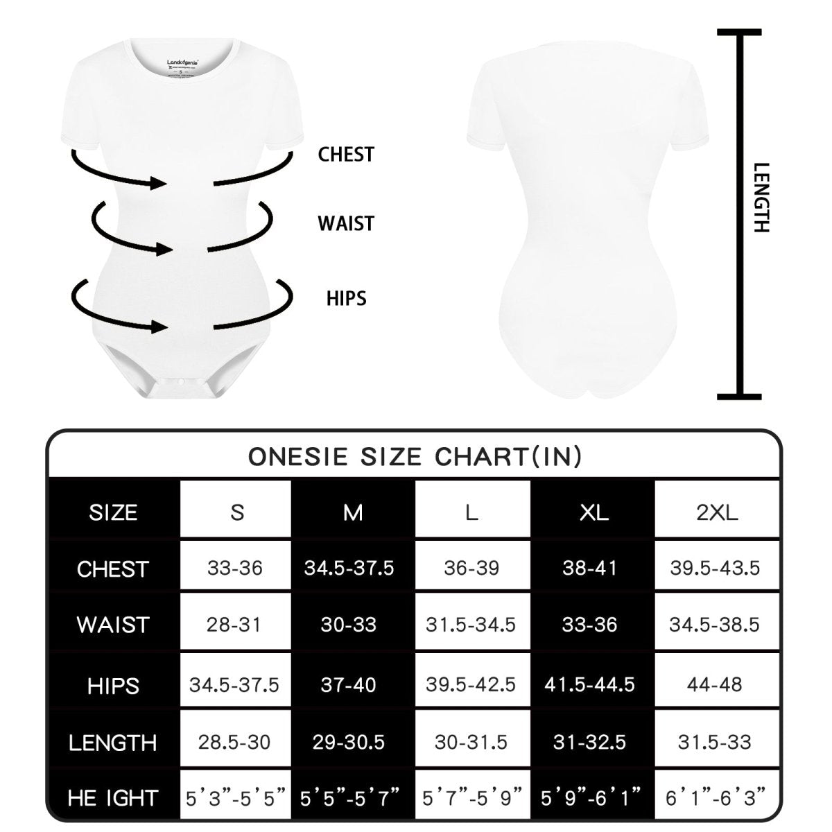 Landofgenie Womens Bodysuit ABDL White Onesie - landofgenie