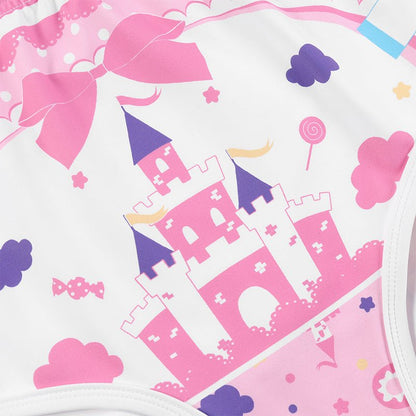 Landofgenie Womens Cartoon Shorts - Castle - landofgenie