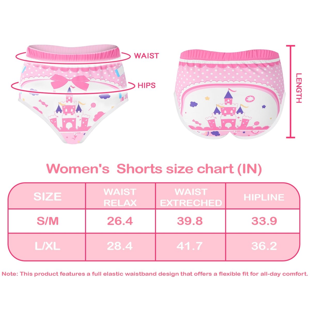 Landofgenie Womens Cartoon Shorts - Castle - landofgenie