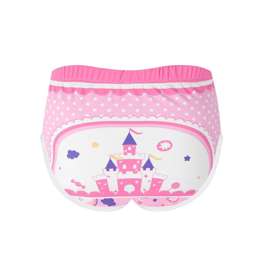 Landofgenie Womens Cartoon Shorts - Castle - landofgenie