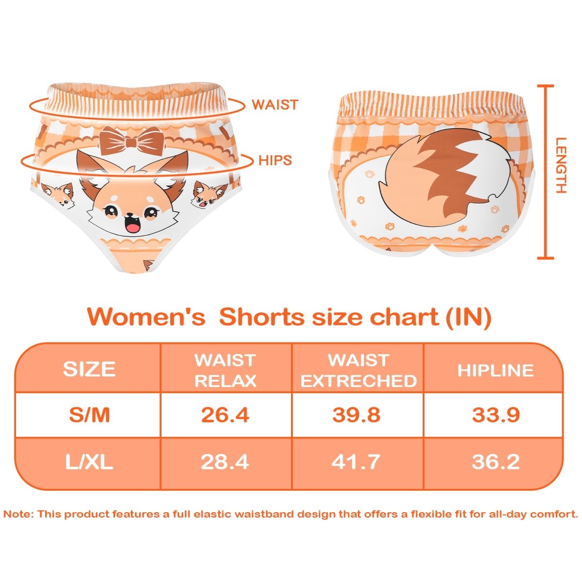 Landofgenie Womens Cartoon Shorts - Fox - landofgenie