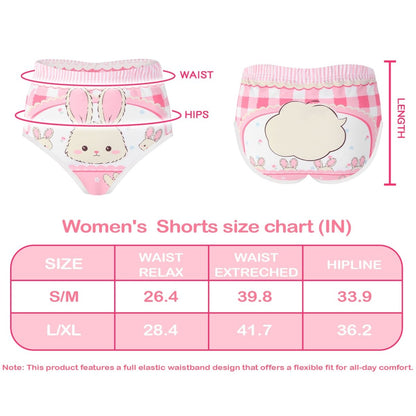Landofgenie Womens Cartoon Shorts - Rabbit - landofgenie