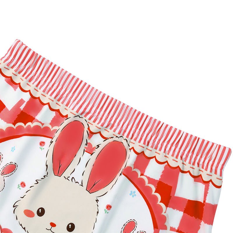 Landofgenie Womens Cartoon Shorts - Rabbit Red - landofgenie