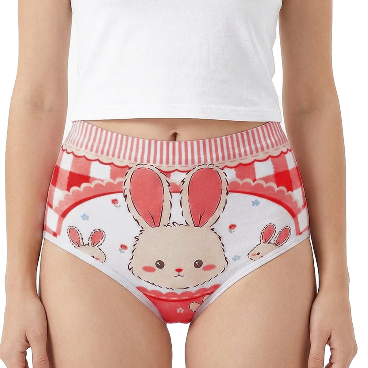 Landofgenie Womens Cartoon Shorts - Rabbit Red - landofgenie