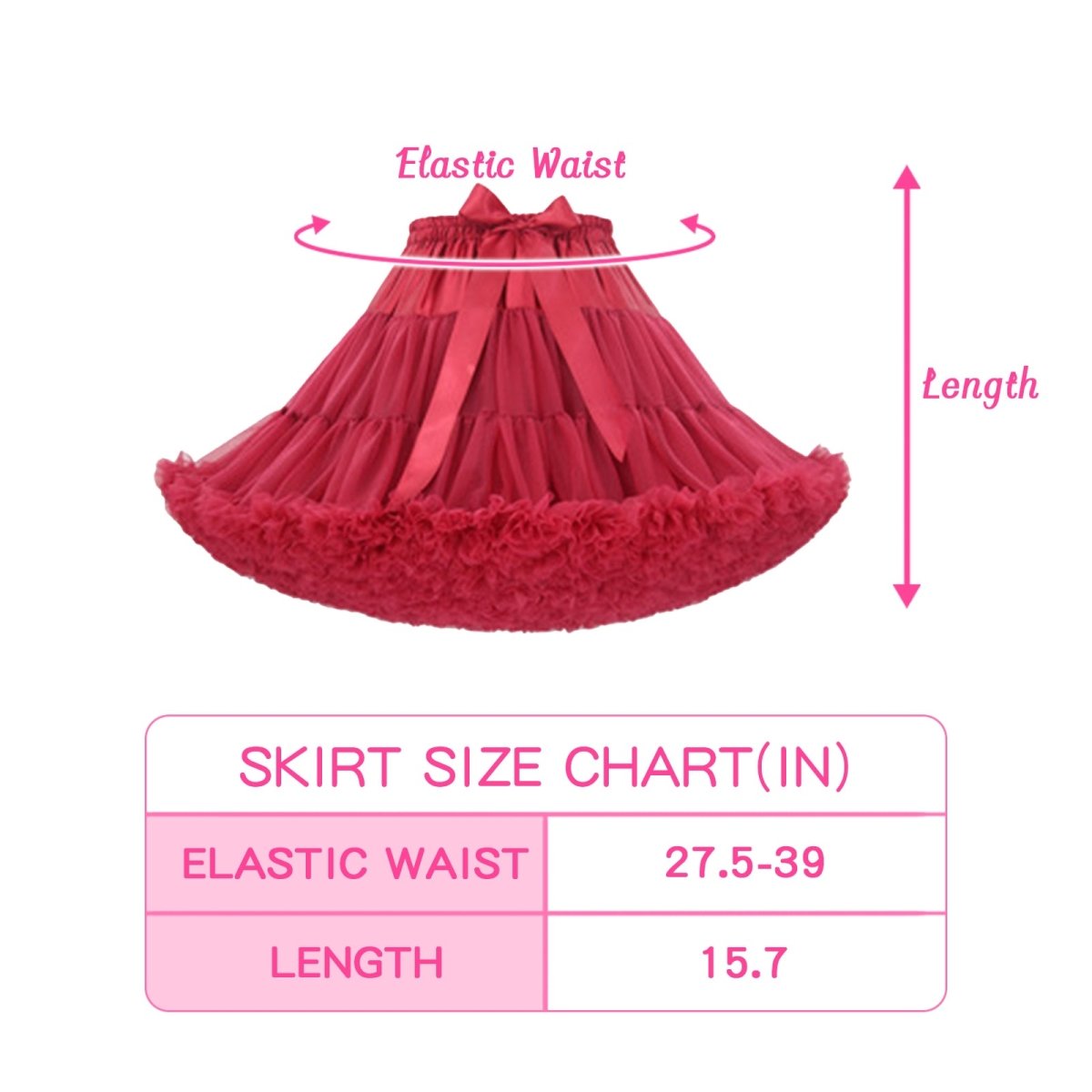 Landofgenie Women's Mesh Tulle Puffy Petticoat Tutu Ballet Bubble Short Ballerina Skirt - Red - landofgenie