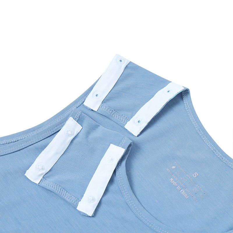 Landofgenie Women's Tear - Away Snap Tanks - Blue - landofgenie