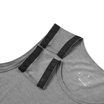 Landofgenie Women's Tear - Away Snap Tanks - Grey - landofgenie
