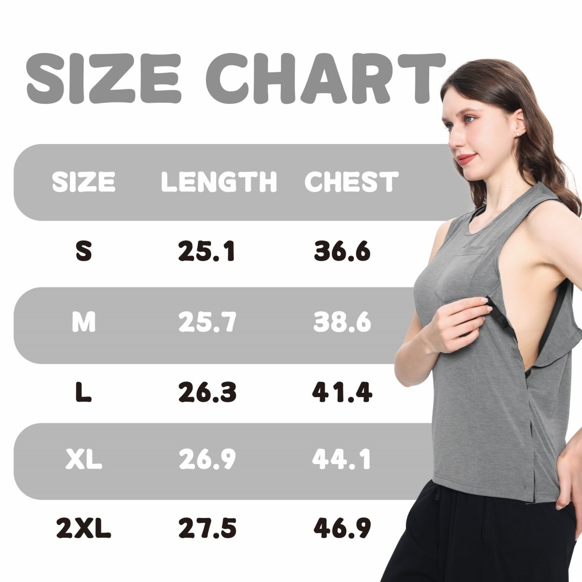 Landofgenie Women's Tear - Away Snap Tanks - Grey - landofgenie
