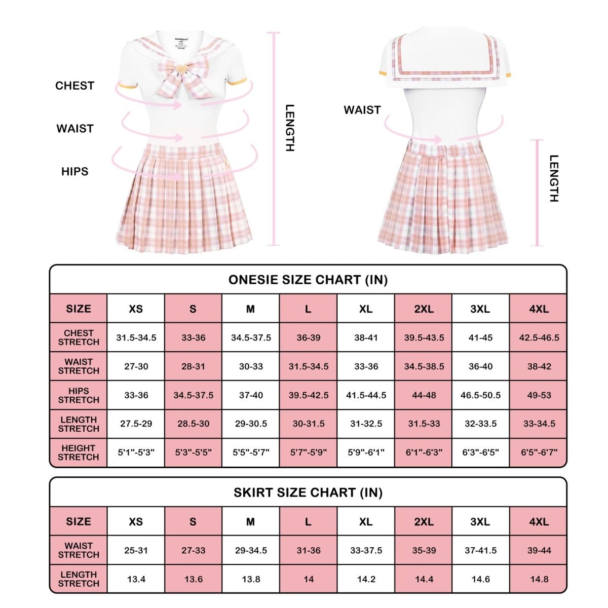 Landofgenie ABDL Cotton Bodysuit Plaid Skirt Set -Orange Cosplay Magical Onesie Skirt Set - landofgenie