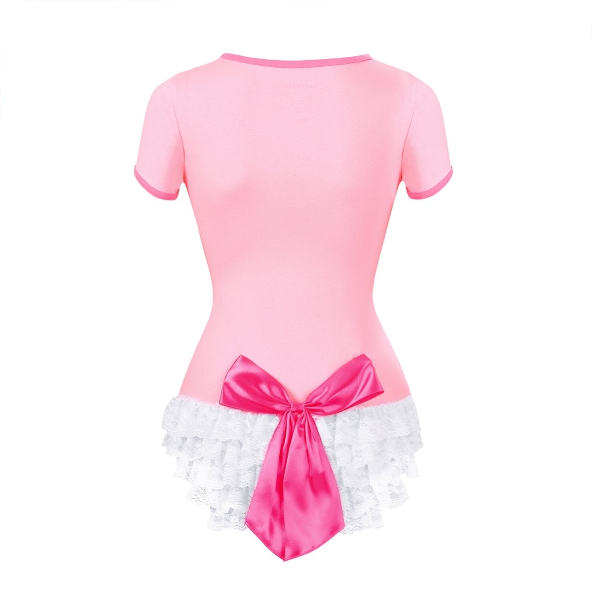 Landofgenie ABDL Cotton Pink Romper with Bow Lace - Daddy's Princess - landofgenie