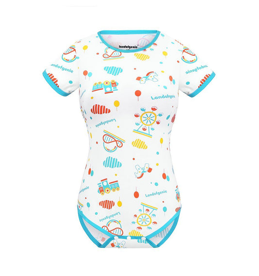 Landofgenie ABDL Onesie Womens Cotton Bodysuit - Amusement Park - landofgenie