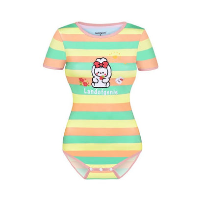 Landofgenie ABDL Women Onesie - Ice Cream & Strawberry Bunny - landofgenie