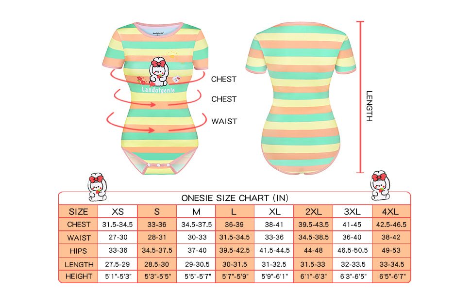 Landofgenie ABDL Women Onesie - Ice Cream & Strawberry Bunny - landofgenie