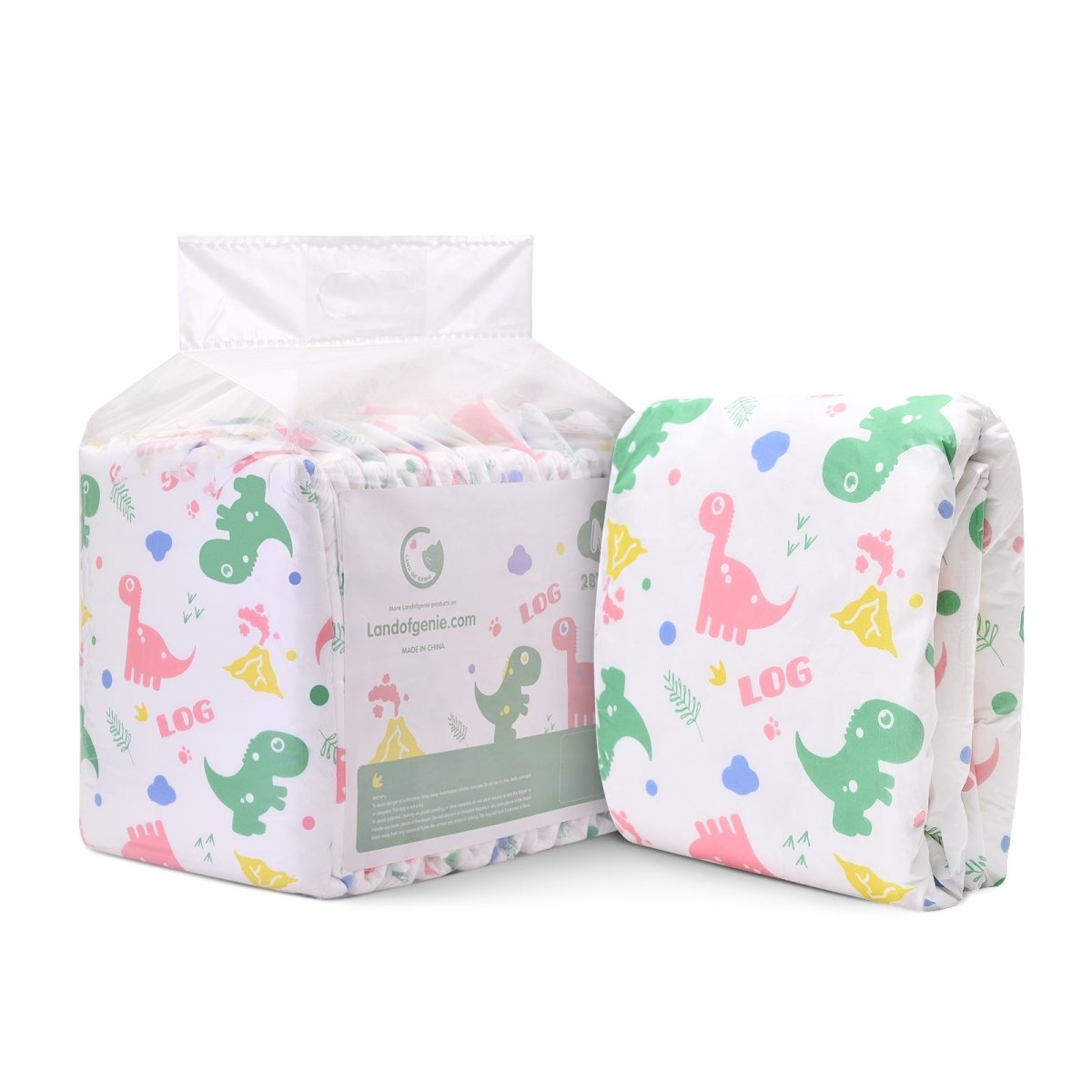 Landofgenie Adult ABDL Diapers Overnight Adult Diapers With 10 Pieces - Anime Dinosaur - landofgenie