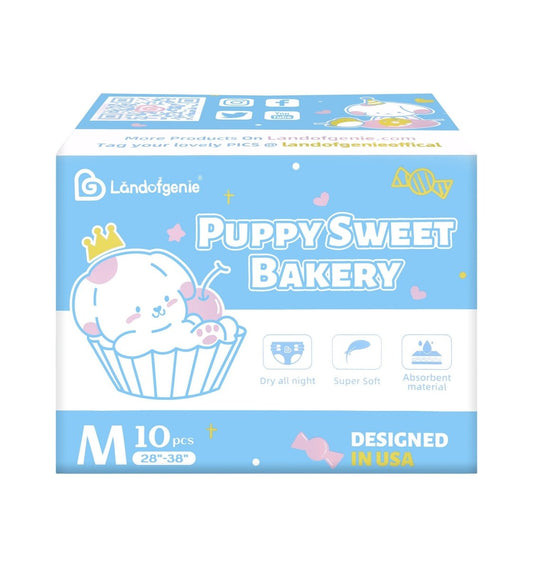 Landofgenie Adult ABDL Diapers Overnight Adult Diapers With 10 Pieces - Puppy Sweet Bakery - landofgenie