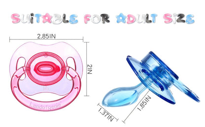 Landofgenie Adult Sized Gloss Pacifier - Pink & Blue Bone Paci - landofgenie