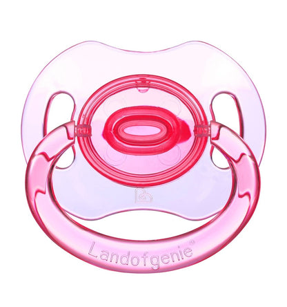 Landofgenie Adult Sized Gloss Pacifier - Pink & Blue Bone Paci - landofgenie