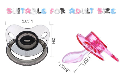 Landofgenie Adult Sized Gloss Pacifier - Pink & Blue Butterfly Paci - landofgenie