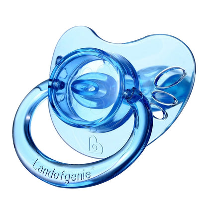 Landofgenie Adult Sized Gloss Pacifier - Pink & Blue Butterfly Paci - landofgenie