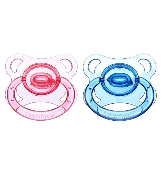 Landofgenie Adult Sized Gloss Pacifier - Pink & Blue Moon Paci - landofgenie