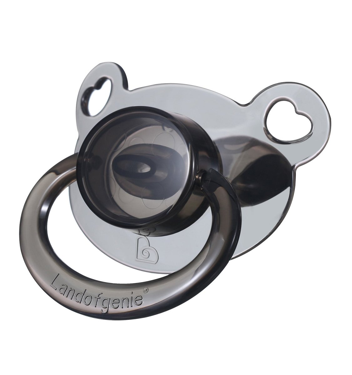 Landofgenie Adult Sized Gloss Pacifier - White & Black Bear Paci - landofgenie