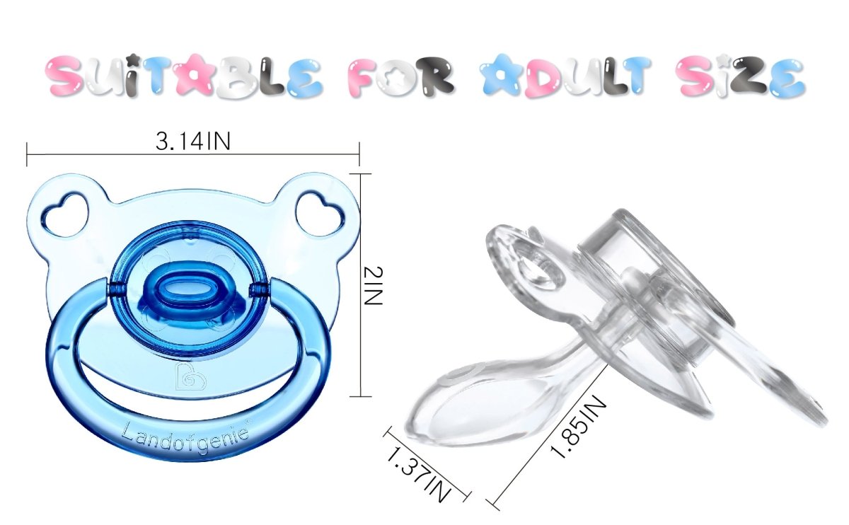 Landofgenie Adult Sized Gloss Pacifier - White & Black Bear Paci - landofgenie