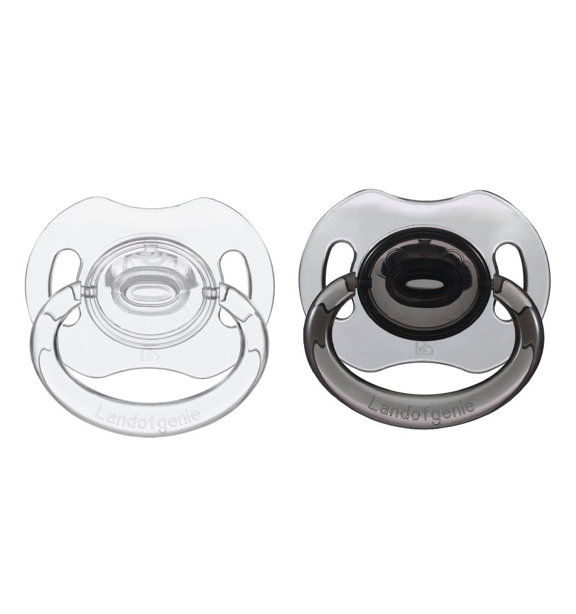 Landofgenie Adult Sized Gloss Pacifier - White & Black Bone Paci ...