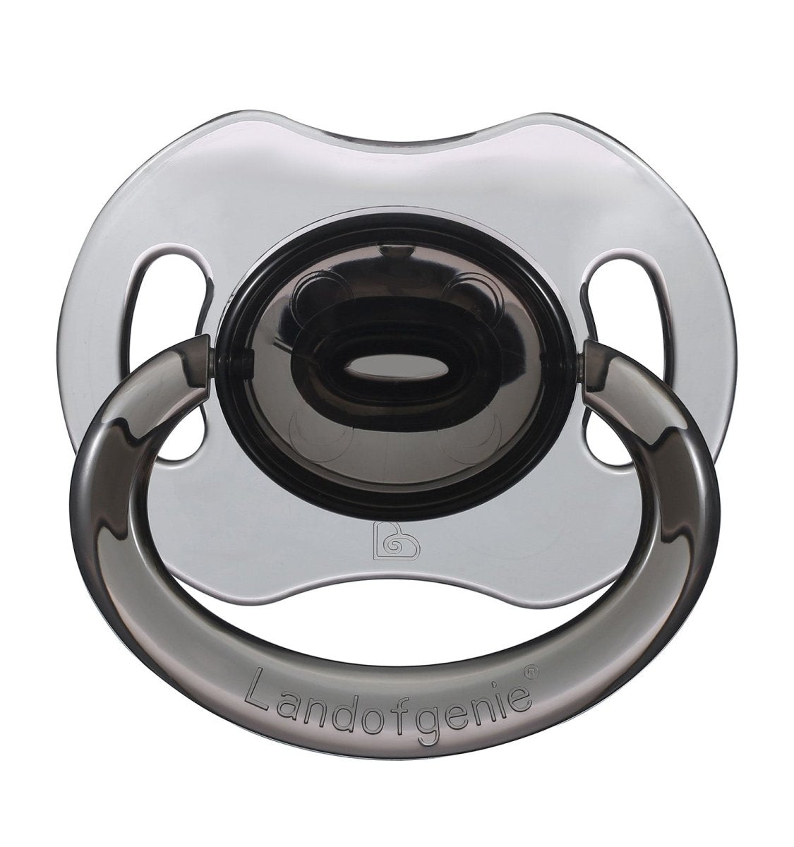 Land Pacifier Landofgenie Adult Sized Gloss Pacifier - White & Black Bone Paci ...