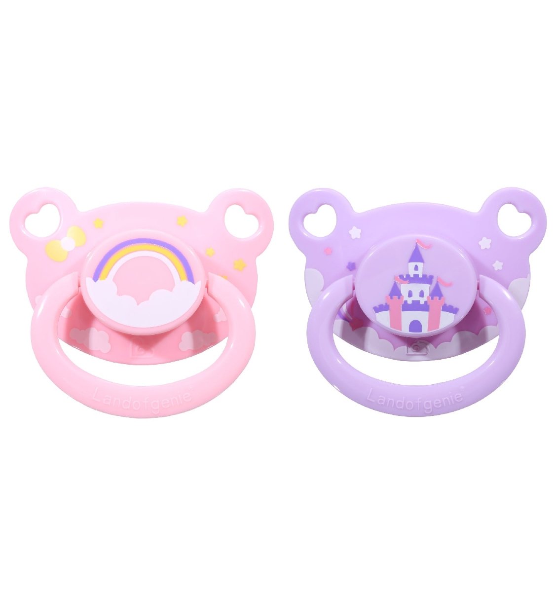 Printed Pacifier Landofgenie Adult Sized Print Pacifier - Pink & Purple Bear Paci ...