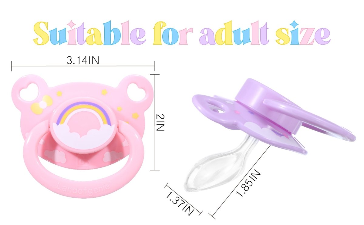 Printed Pacifier Landofgenie Adult Sized Print Pacifier - Pink & Purple Bear Paci ...