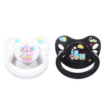 Landofgenie Adult Sized Print Pacifier - White & Black Butterfly Paci - landofgenie