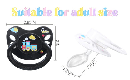 Landofgenie Adult Sized Print Pacifier - White & Black Butterfly Paci - landofgenie