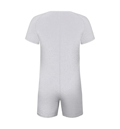 Landofgenie Basic Cotton Men One Piece Pajama - Light Gray - landofgenie