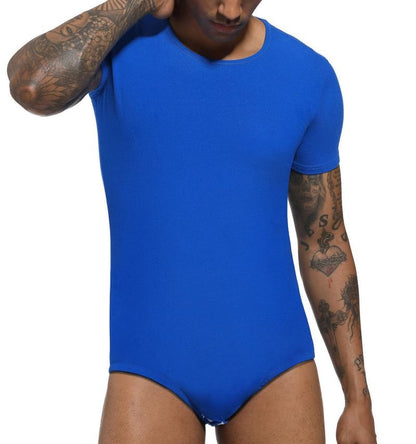 Landofgenie Basic Men Cotton Blue Bodysuit - landofgenie