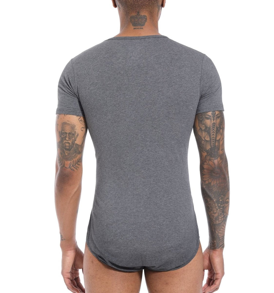 Landofgenie Basic Men Cotton Gray Bodysuit - landofgenie