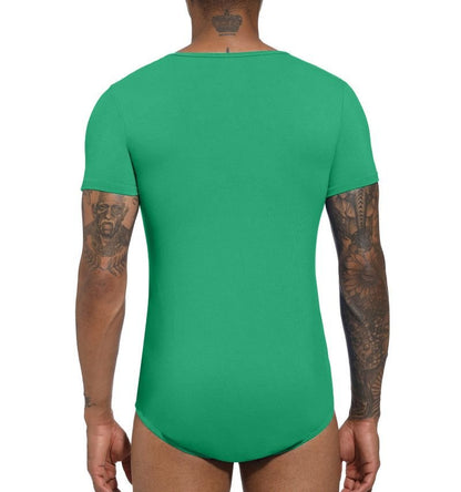 Landofgenie Basic Men Cotton Green Bodysuit - landofgenie