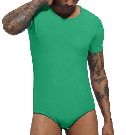 Landofgenie Basic Men Cotton Green Bodysuit - landofgenie