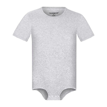 Landofgenie Basic Men Cotton Light Gray Bodysuit - landofgenie