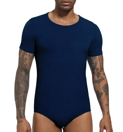 Landofgenie Basic Men Cotton Navy Bodysuit - landofgenie