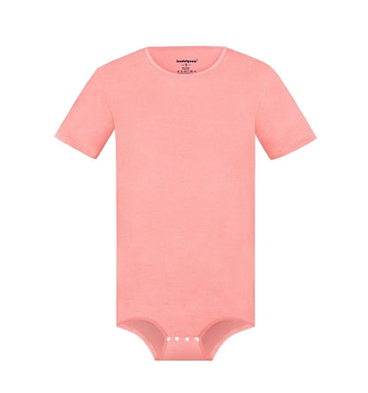 Landofgenie Basic Men Cotton Pink Bodysuit - landofgenie