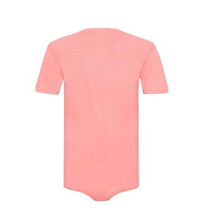 Landofgenie Basic Men Cotton Pink Bodysuit - landofgenie