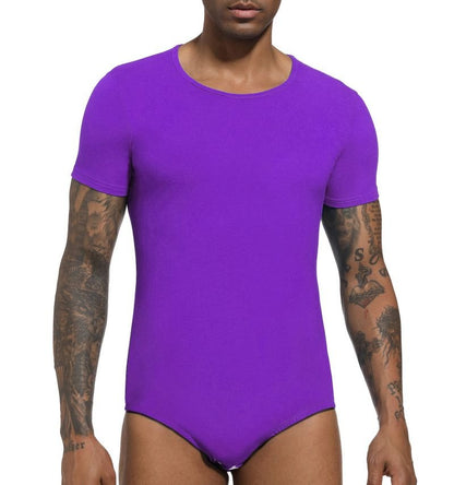 Landofgenie Basic Men Cotton Purple Bodysuit - landofgenie