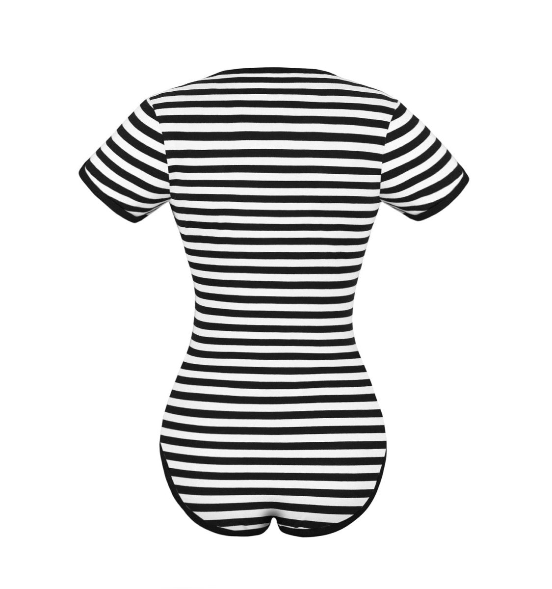 Landofgenie Cotton Women Onesie -Black & White Stripe Girl - landofgenie