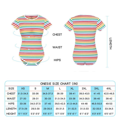 Landofgenie Cotton Women Onesie - Rainbow Stripe Girl - landofgenie