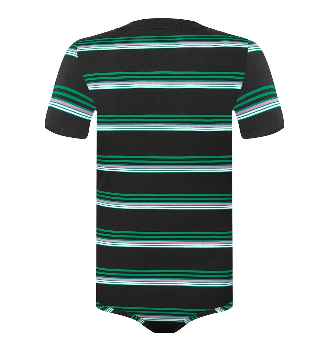 Landofgenie Men Brand Striped Polo Onesie - Classical Black Polo - landofgenie